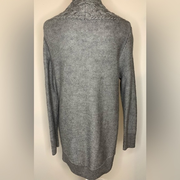 DKNY Women Gray Open Front Knit Cardigan Sweater Small - Picture 2 of 7
